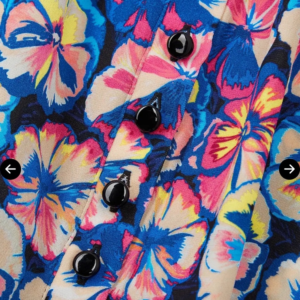 Paco Rabanne Multicolor Floral Midi Dress - Picture 7 of 10